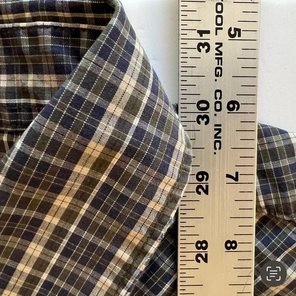 Vintage Wrangler Western Cowboy Button Down Rodeo Ranch Shirt XL Blue Green Tan - Picture 11 of 11